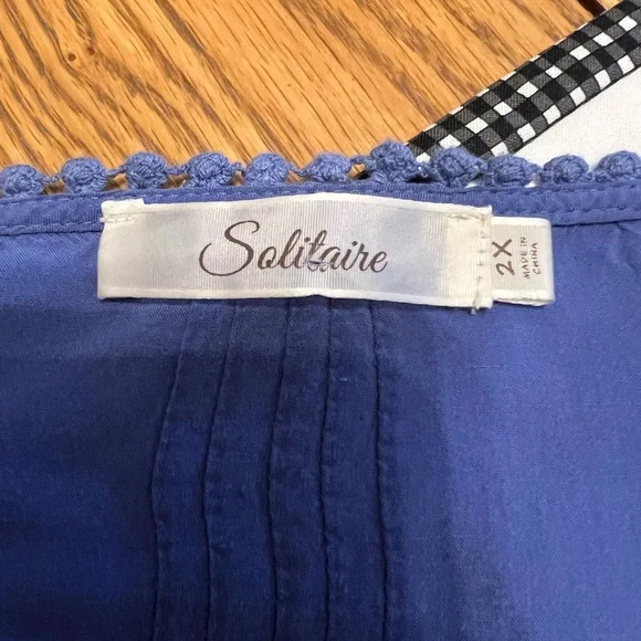 Solitaire/Anthro + Knox Rose Lot (2) Tops 2X - Picture 2 of 16